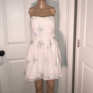 Greylin 100% Silk White Dress M